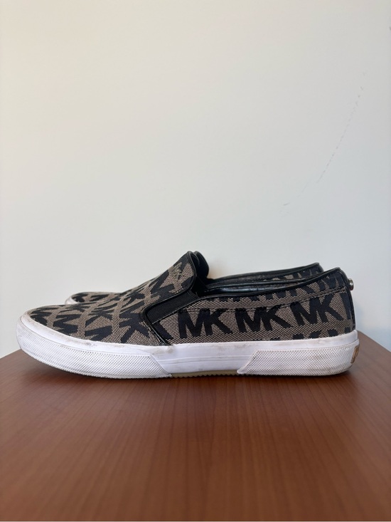 MICHAEL Michael Kors Shoes - MICHAEL Michael Kors Keaton MK Logo Slip On Sneakers Women’s 7.5 Black Canvas